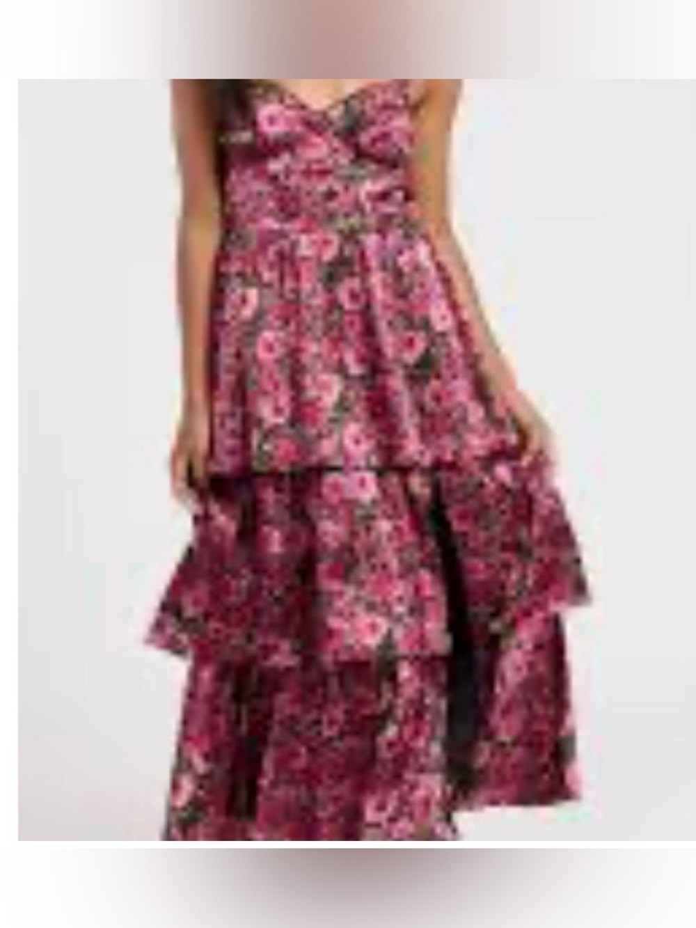 Dry Goods + Crystal Doll Pink Floral Tiered Corset Maxi Dress Sz XL